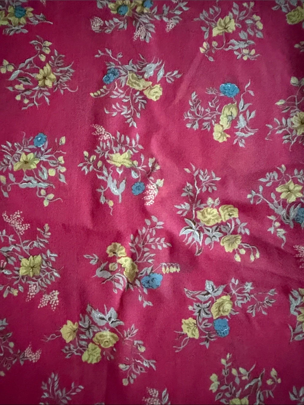 Vintage GAP Floral Scarf Made in Italy Coral Red Yellow Gold Floral Print Y2K